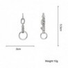 Long silver earrings - mini heart-shaped pendant / chain / circlesEarrings