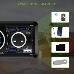 Bluetooth car radio Din 1 - AUX/TF/USB FM/MP3 - 60Wx4 - handsfree callingRadio