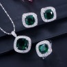Elegant jewellery set - necklace / earrings / ring - with sapphire - sterling silverNecklaces