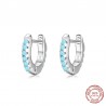 Mini hoop earrings - 925 sterling silver - colourful crystals / turquoiseEarrings