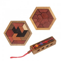 Geometric wooden puzzle - educational gameWooden
