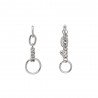 Long silver earrings - mini heart-shaped pendant / chain / circlesEarrings