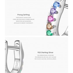 Mini hoop earrings - 925 sterling silver - colourful crystals / turquoiseEarrings