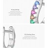 Mini hoop earrings - 925 sterling silver - colourful crystals / turquoiseEarrings