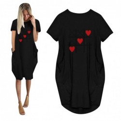 Fashionable vintage loose dress - with pockets / hearts printDresses