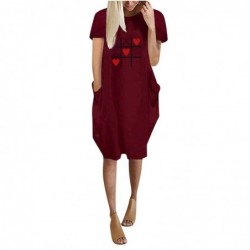 Fashionable vintage loose dress - with pockets / hearts printDresses