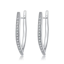 Elegant earrings with crystals - V-shapeEarrings
