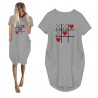 Fashionable vintage loose dress - with pockets / hearts printDresses