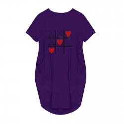 Fashionable vintage loose dress - with pockets / hearts printDresses