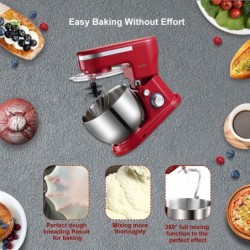 BioloMix - kitchen stand mixer - stainless steel bowl - 6-speed / whisk / dough kneading - 1200W / 5LBakeware