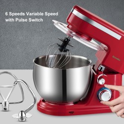 BioloMix - kitchen stand mixer - stainless steel bowl - 6-speed / whisk / dough kneading - 1200W / 5LBakeware