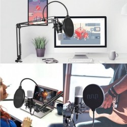 Podcast condenser microphone - professional PC streaming cardioid - kit - USB - 192kHZ/24bitMicrophones