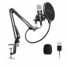 Podcast condenser microphone - professional PC streaming cardioid - kit - USB - 192kHZ/24bitMicrophones