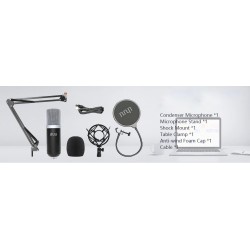 Podcast condenser microphone - professional PC streaming cardioid - kit - USB - 192kHZ/24bitMicrophones