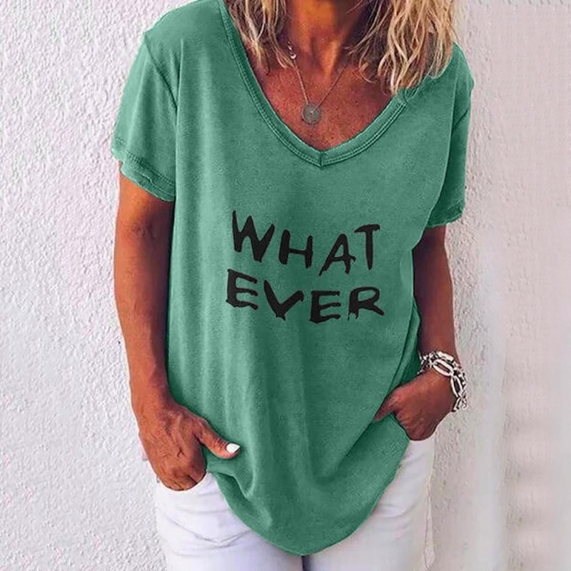 Classic loose t-shirt - short sleeve - letter printedBlouses & shirts