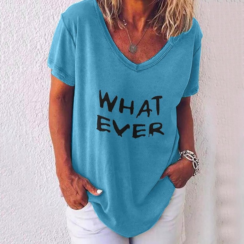 Classic loose t-shirt - short sleeve - letter printedBlouses & shirts