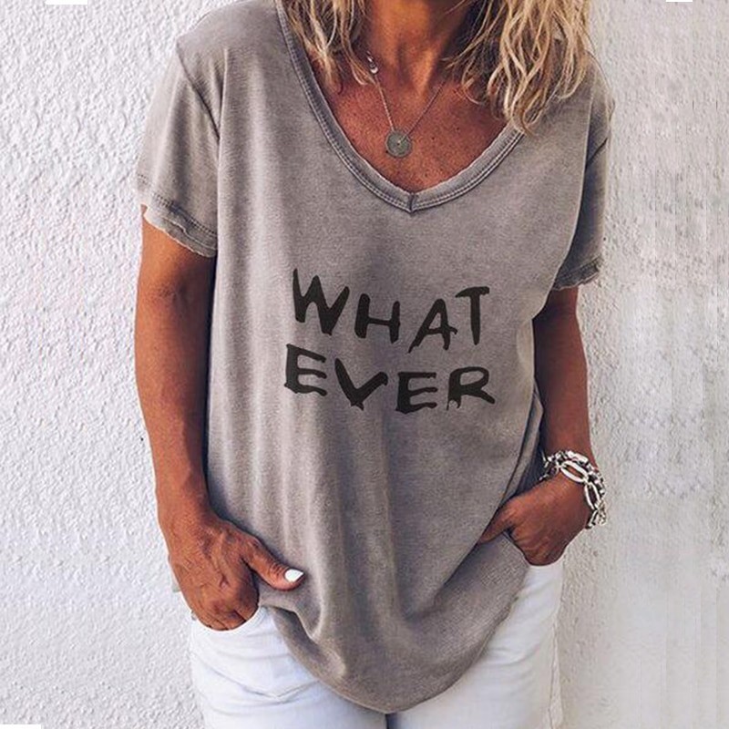 Classic loose t-shirt - short sleeve - letter printedBlouses & shirts