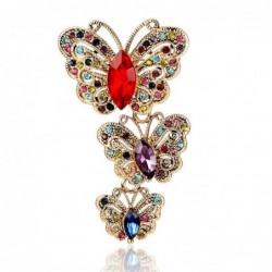 Vintage brooch with triple crystal butterfliesBrooches