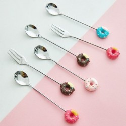 Dessert fork / spoon - with decorative doughnut - stainless steelCutlery