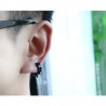 Hip Hop style small round earrings - with rivets - black / silver - unisexEarrings