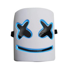 Marshmallow DJ helmet - luminous face mask - with LEDParty