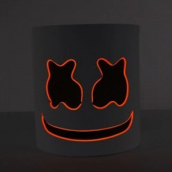 Marshmallow DJ helmet - luminous face mask - with LEDParty