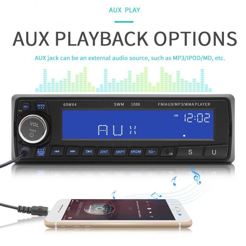 SWM-1088 - car radio - Bluetooth - 1 DIN - AUX-in - TF - U disk - MP3 playerCars & Vehicles