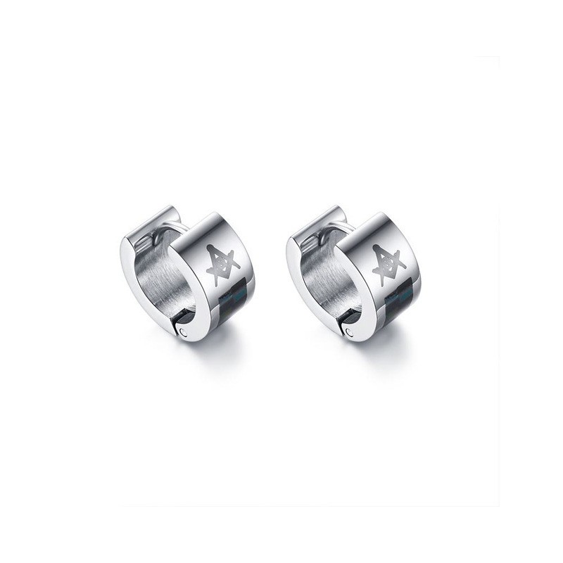 Small silver earrings - with Masonic sign - unisexEarrings