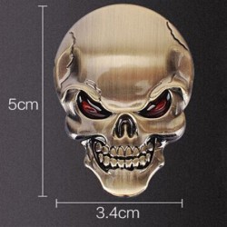 3D skull - metal car / motorcycle sticker - emblemStickers