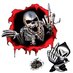 Skull finger design - vinyl car stickerStickers