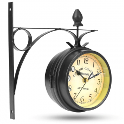 Vintage - retro - double sided round clock - wall mountedClocks