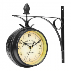 Vintage - retro - double sided round clock - wall mountedClocks