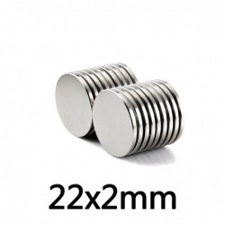 N35 - neodymium magnet - strong round cylinder - 22 * 2 mmN35
