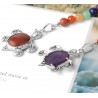 Keychain with turtle - natural stone / colorful beadsKeyrings