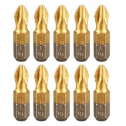 Screwdriver bits - 1/4 inch - titanium coated - anti-slip - Phillips hex shank - PH2 - 25mm - 10 piecesBits & drills