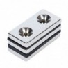 N52 - neodymium magnet - strong countersunk block - 40mm * 20mm * 5mm - with double 5mm hole - 3 piecesN52