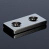 N52 - neodymium magnet - strong countersunk block - 40mm * 20mm * 5mm - with double 5mm hole - 3 piecesN52