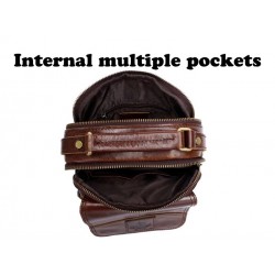 Luxurious crossbody bag - with zippers - genuine leatherBags