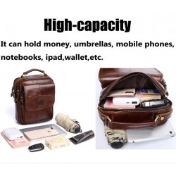 Luxurious crossbody bag - with zippers - genuine leatherBags