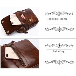 Luxurious crossbody bag - with zippers - genuine leatherBags