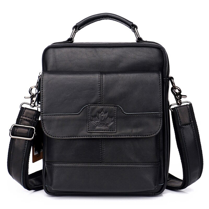Elegant shoulder bag - with zippers - genuine leatherBags