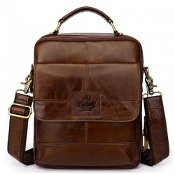 Elegant shoulder bag - with zippers - genuine leatherBags