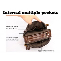 Elegant shoulder bag - with zippers - genuine leatherBags