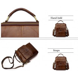 Elegant shoulder bag - with zippers - genuine leatherBags