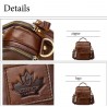Elegant shoulder bag - with zippers - genuine leatherBags