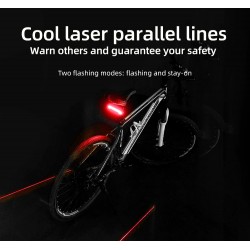 Bike brake light - turning light - flash tail rear lamp - laser line - with remote control - wireless - waterproofLights