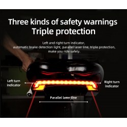 Bike brake light - turning light - flash tail rear lamp - laser line - with remote control - wireless - waterproofLights