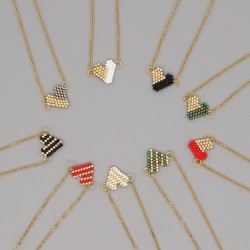 Elegant necklace with a colorful beaded heartNecklaces