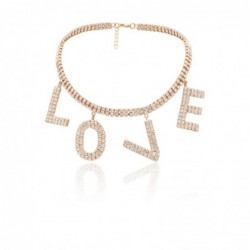 Luxury choker / short necklace - with crystal LOVE lettersNecklaces