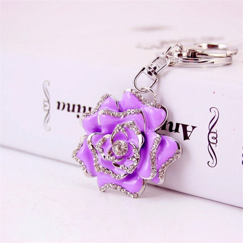 Luxurious crystal rose - keychainKeyrings